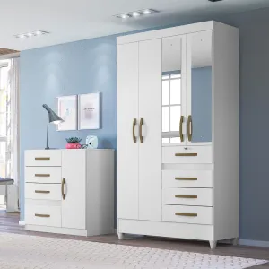 Wardrobe Sobral - White Flex   Mirror
