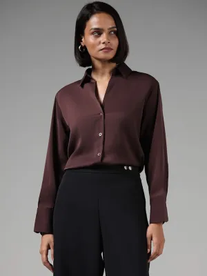 Wardrobe Solid Brown Shirt