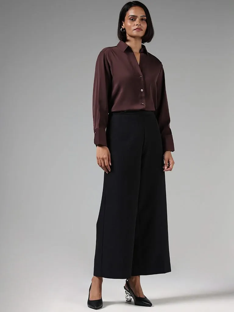 Wardrobe Solid Brown Shirt