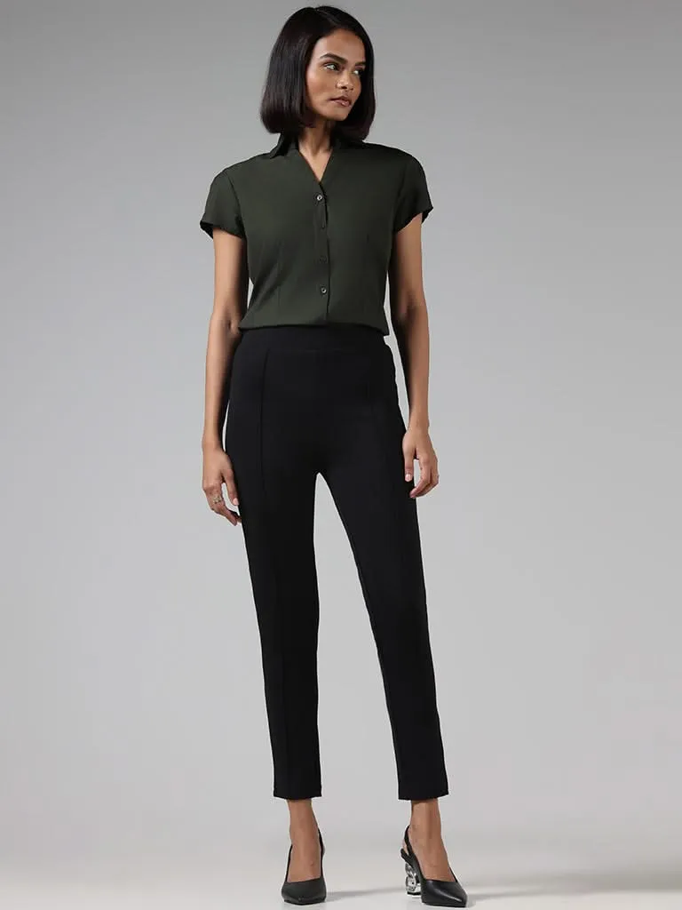 Wardrobe Solid Olive Shirt