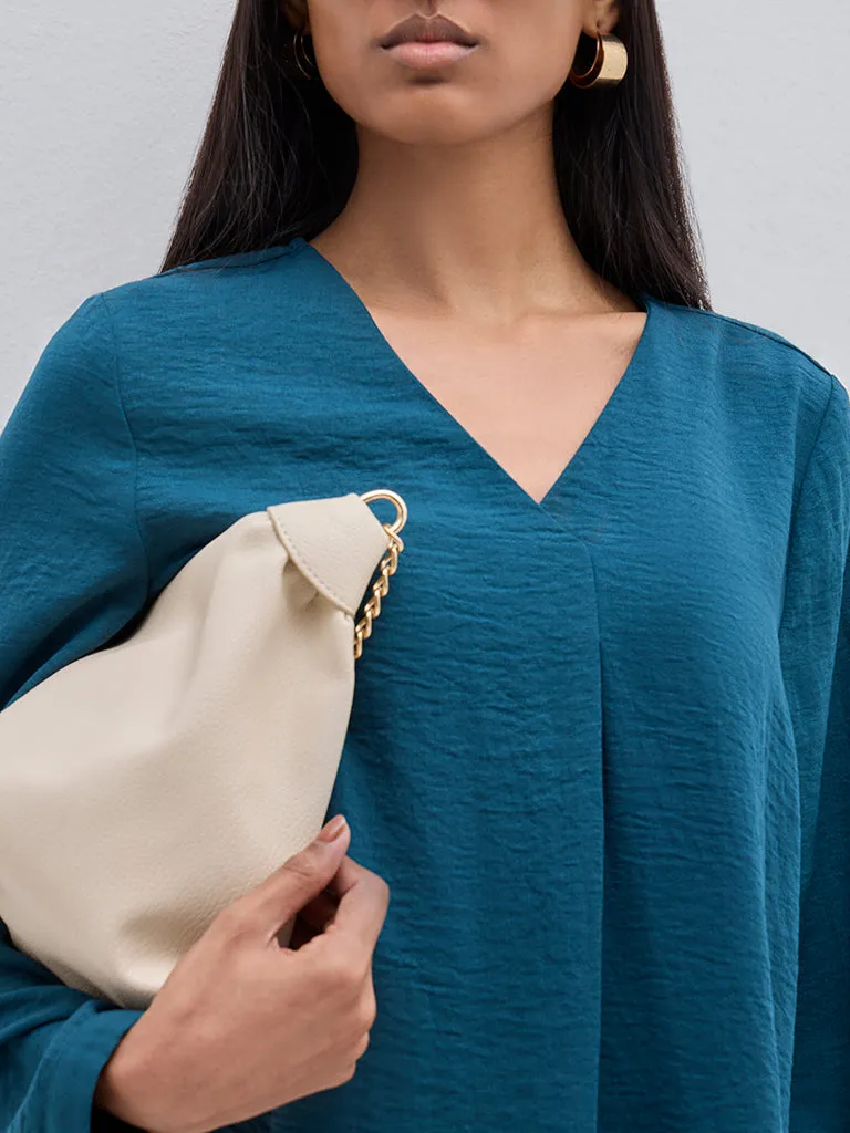 Wardrobe Teal Crinkle Top