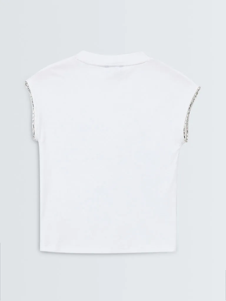 Wardrobe White Embellished Top
