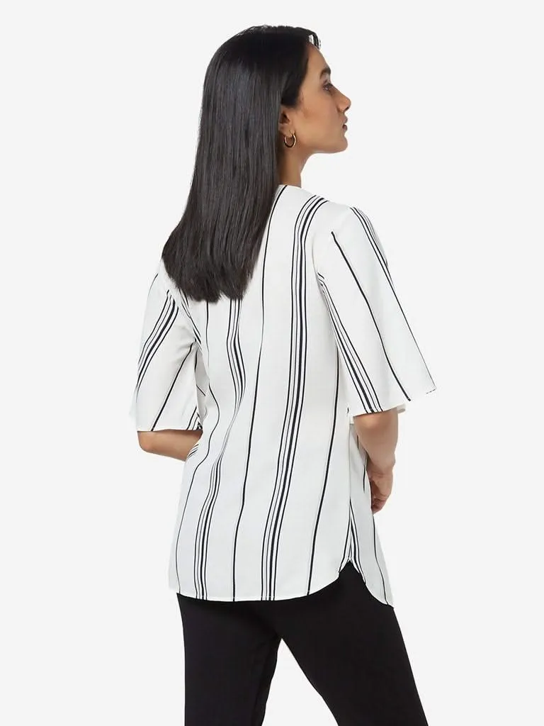 Wardrobe White Striped Trio Top
