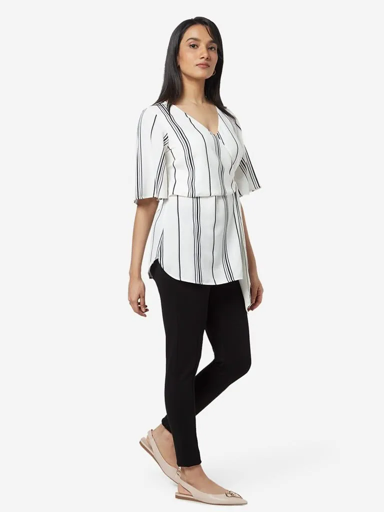 Wardrobe White Striped Trio Top