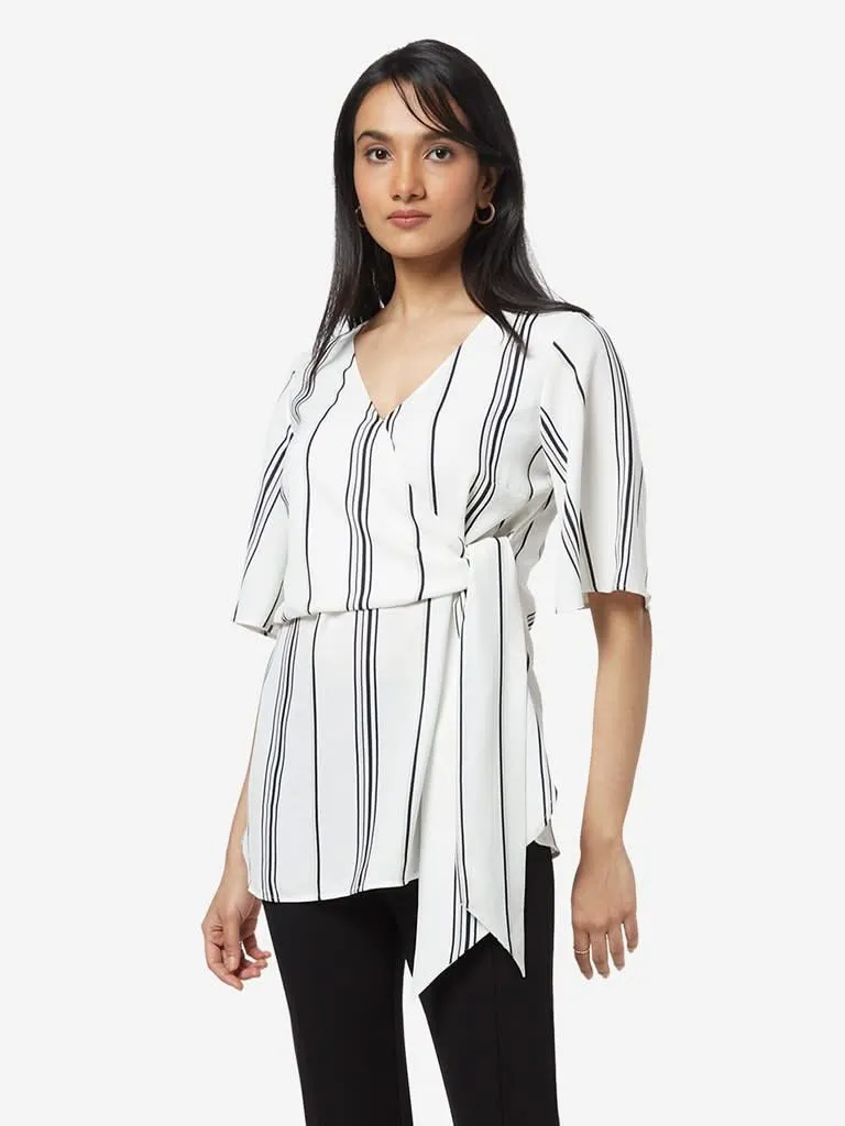 Wardrobe White Striped Trio Top