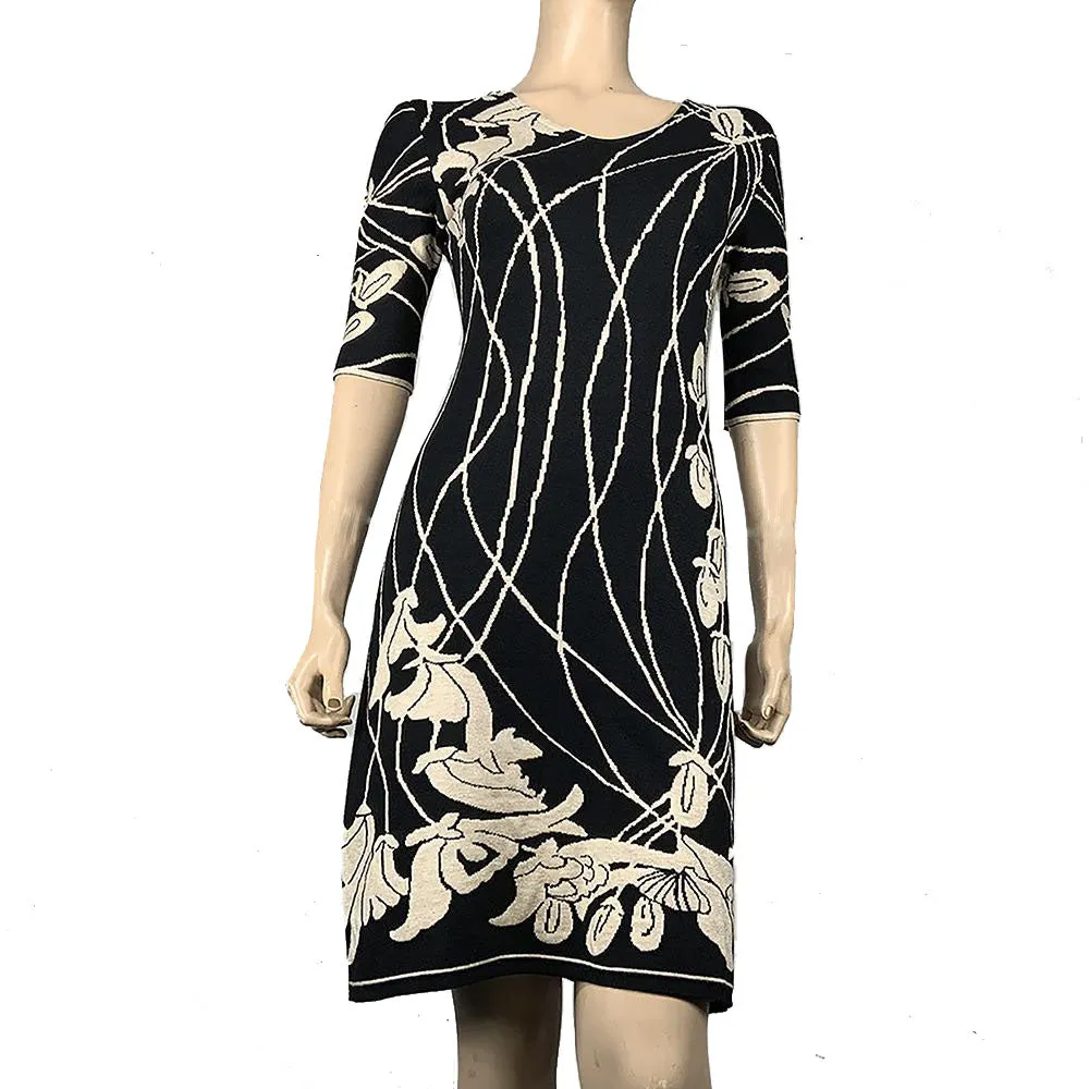 Water Lily Amanda Dress Black and Cream