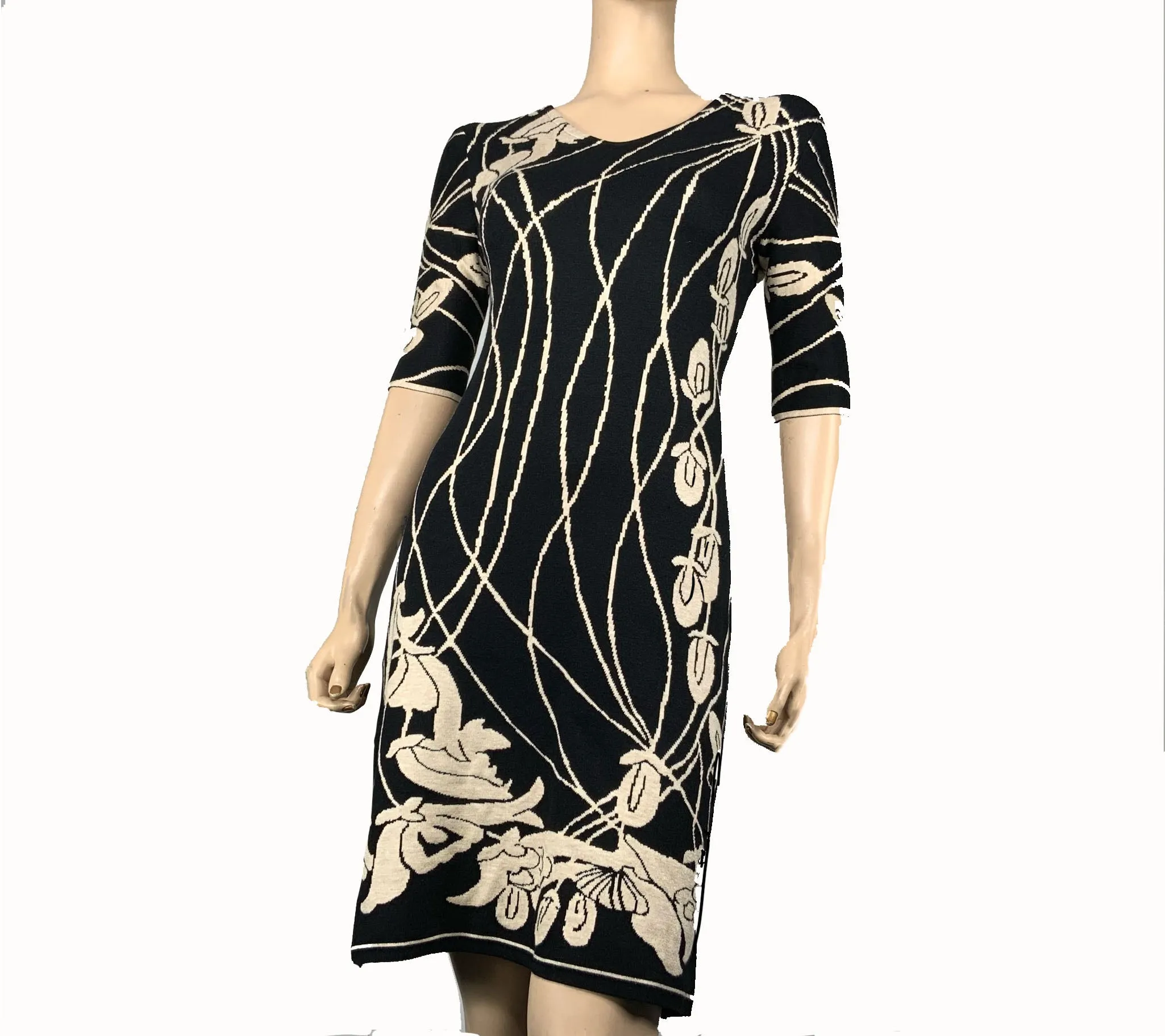 Water Lily Amanda Dress Black and Cream