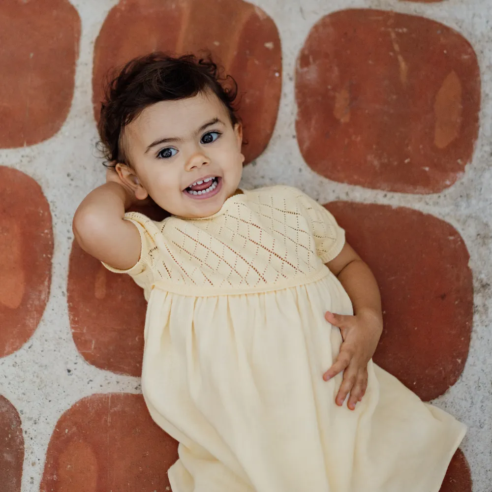 Wedoble Girls Lemon Half Knit Dress