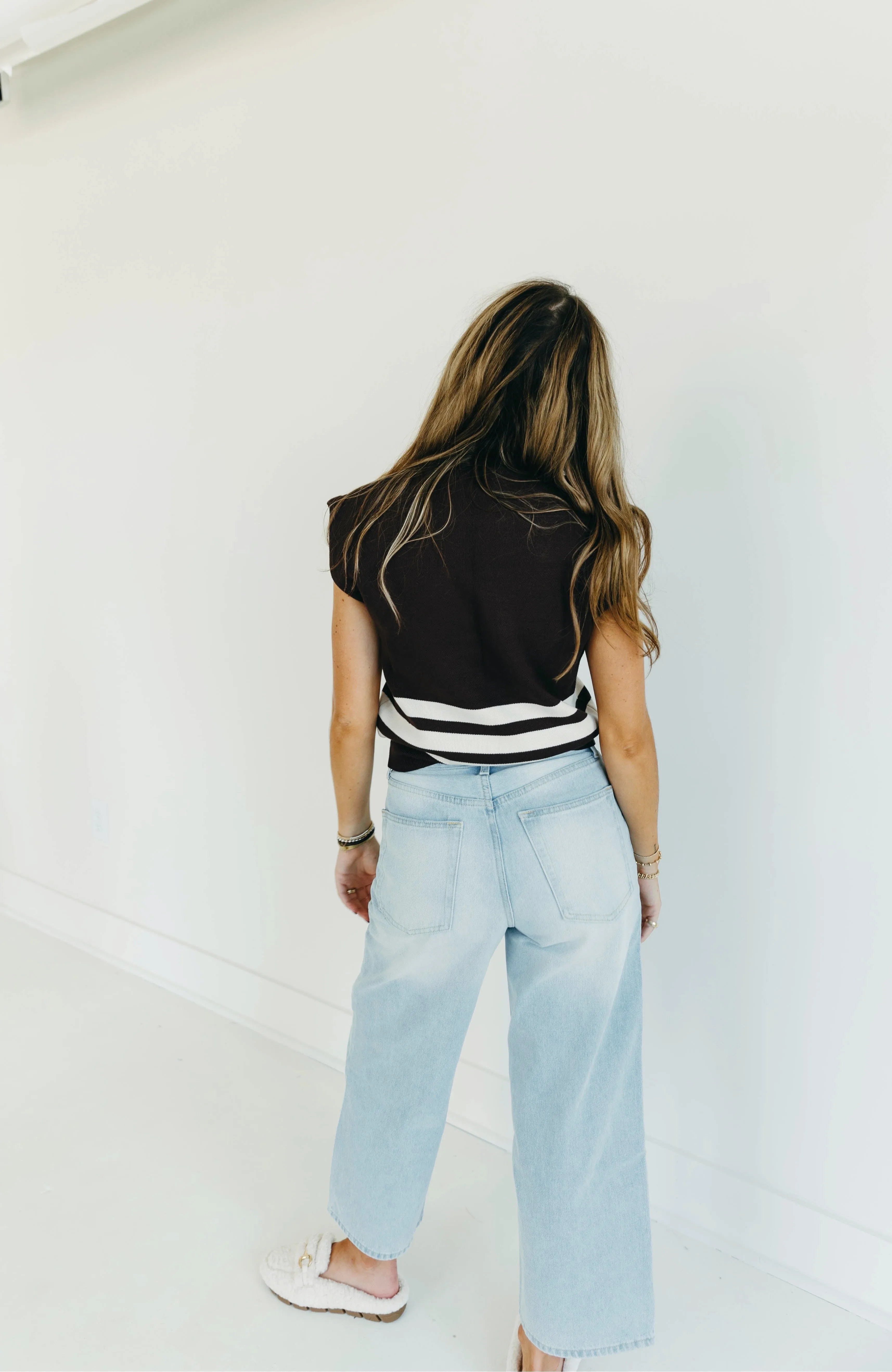Wendy Stripe Top - Brown/Bone