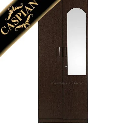 Wenge Colour 2 Door Wardrobe with Mirror | Wooden Wardrobe for Home | Home Furniture | Cupboard | Clothes Cabinet