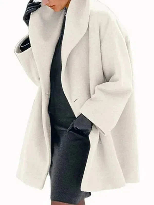 Wenkouban-Winter outfits Christmas Lapel Single Button Long Winter Coat Jacket