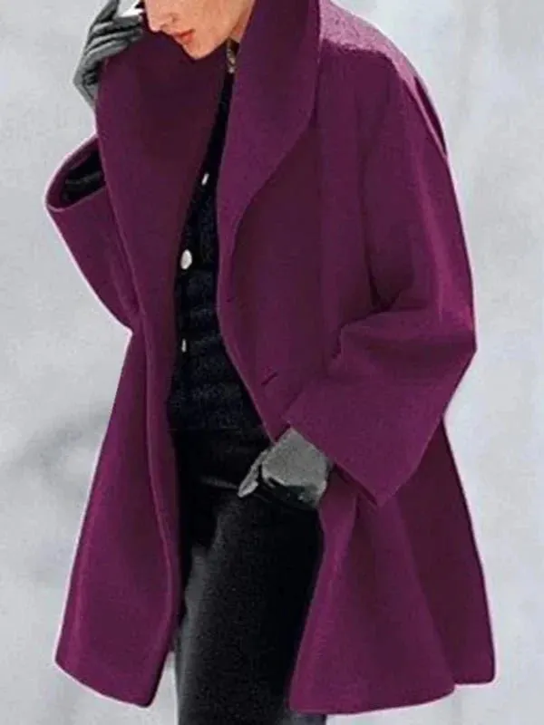 Wenkouban-Winter outfits Christmas Lapel Single Button Long Winter Coat Jacket