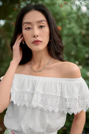 White Linen Off Shoulder Top SG