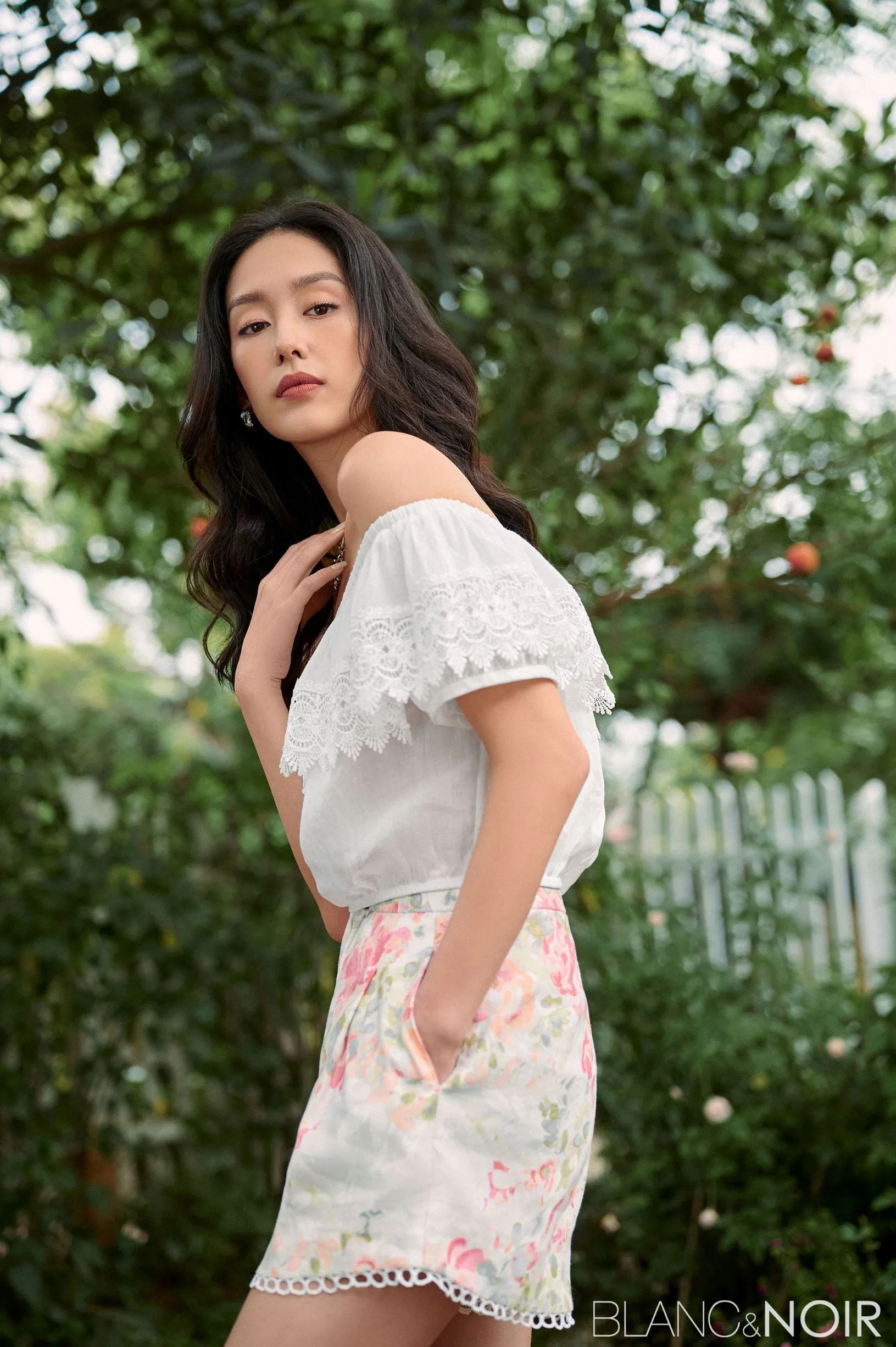 White Linen Off Shoulder Top SG