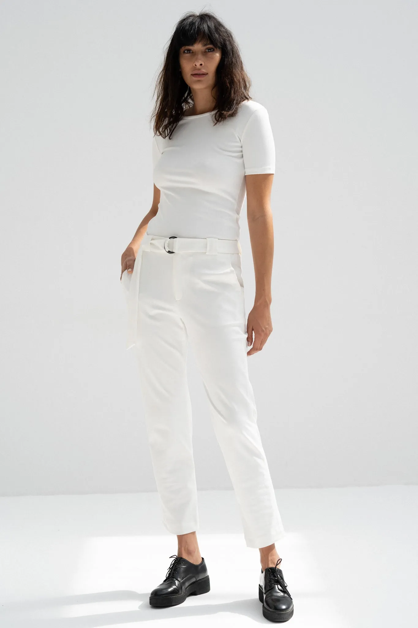 White Short Sleeves Top (Scuba)