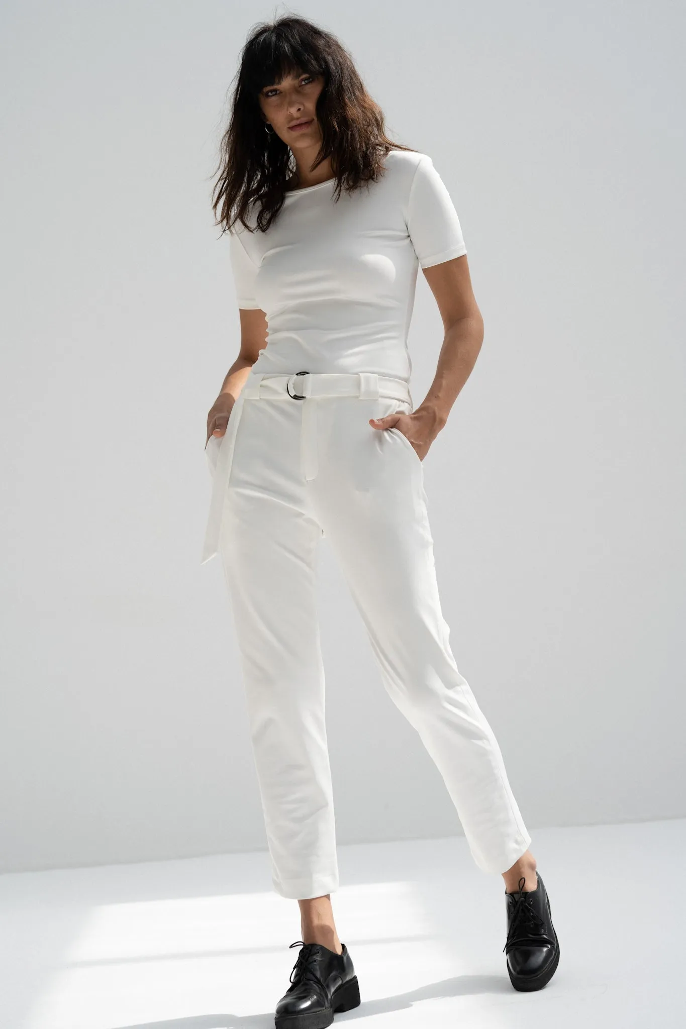 White Short Sleeves Top (Scuba)