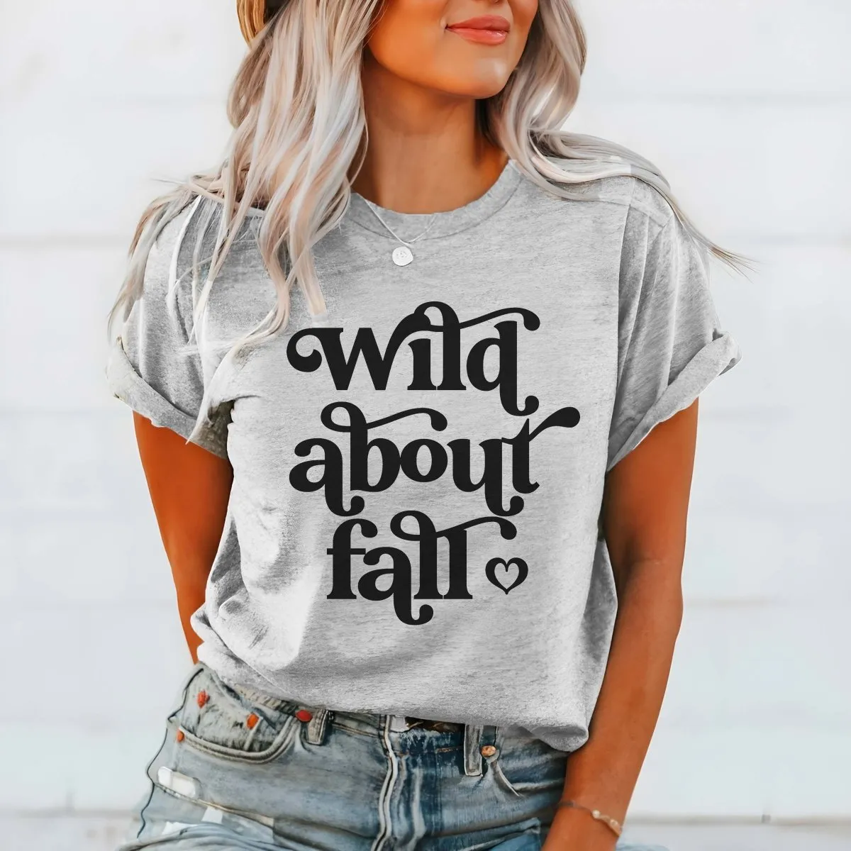 Wild About Fall Heart Wholesale Bella Graphic Tee - Fast Shipping