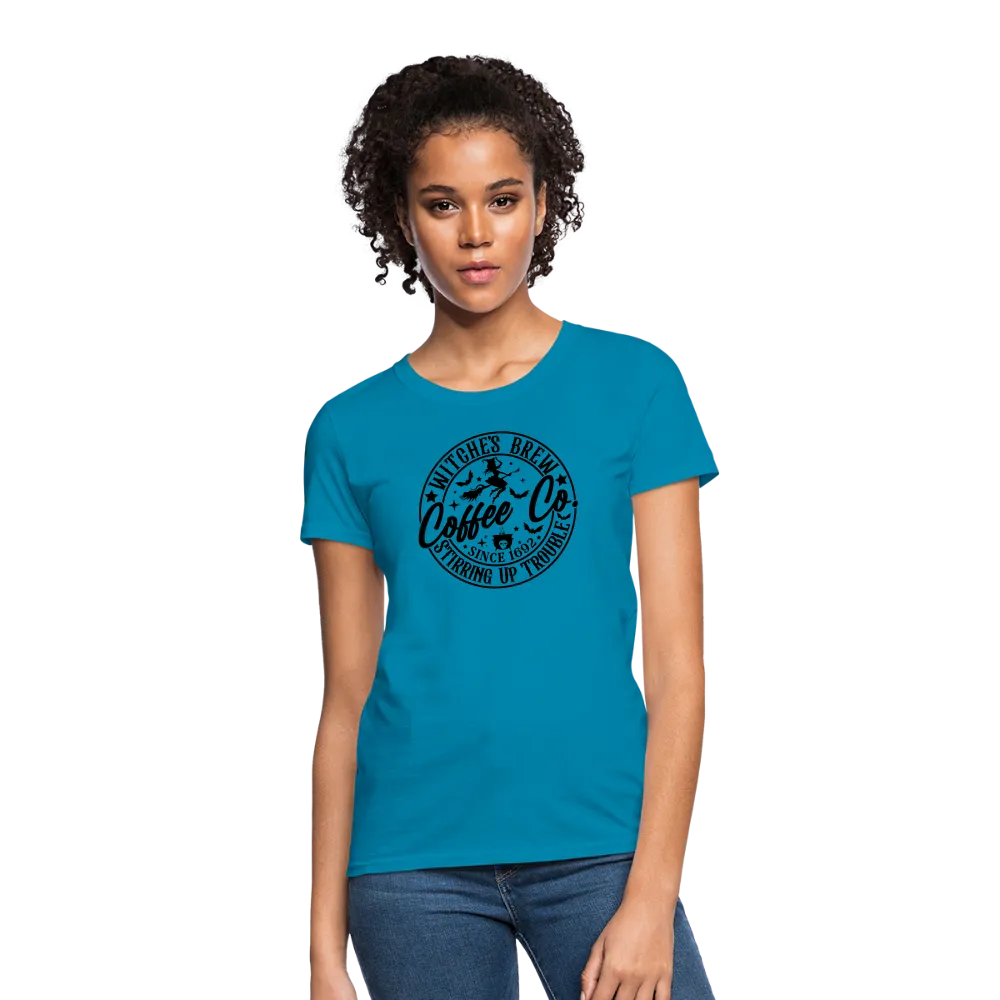 Witches Brew Coffee Co Women's Contoured T-Shirt (Halloween)