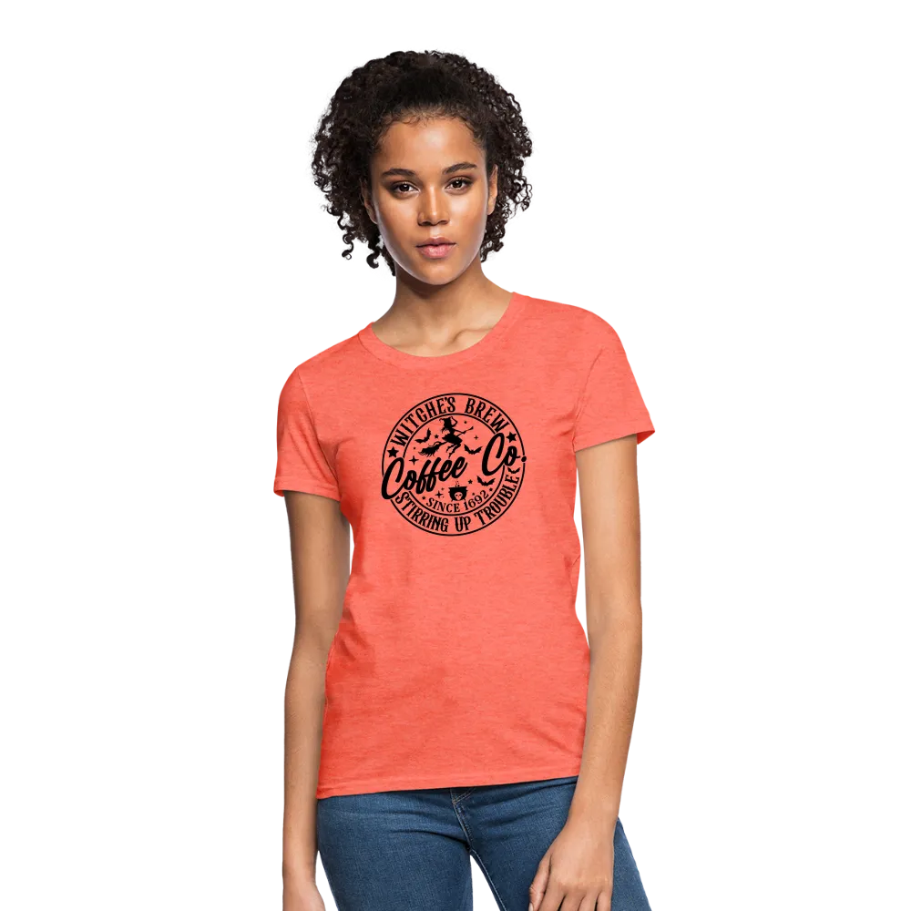 Witches Brew Coffee Co Women's Contoured T-Shirt (Halloween)