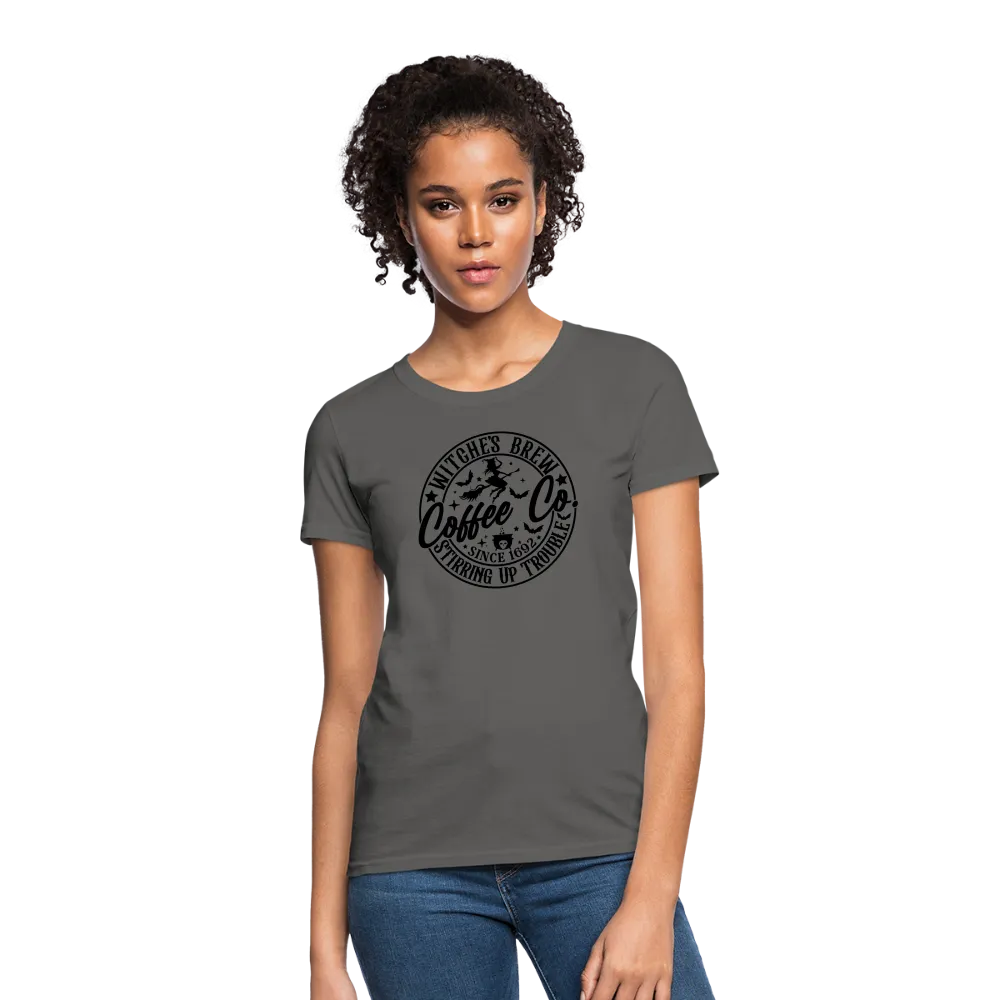 Witches Brew Coffee Co Women's Contoured T-Shirt (Halloween)