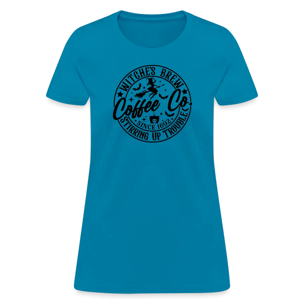 Witches Brew Coffee Co Women's Contoured T-Shirt (Halloween)