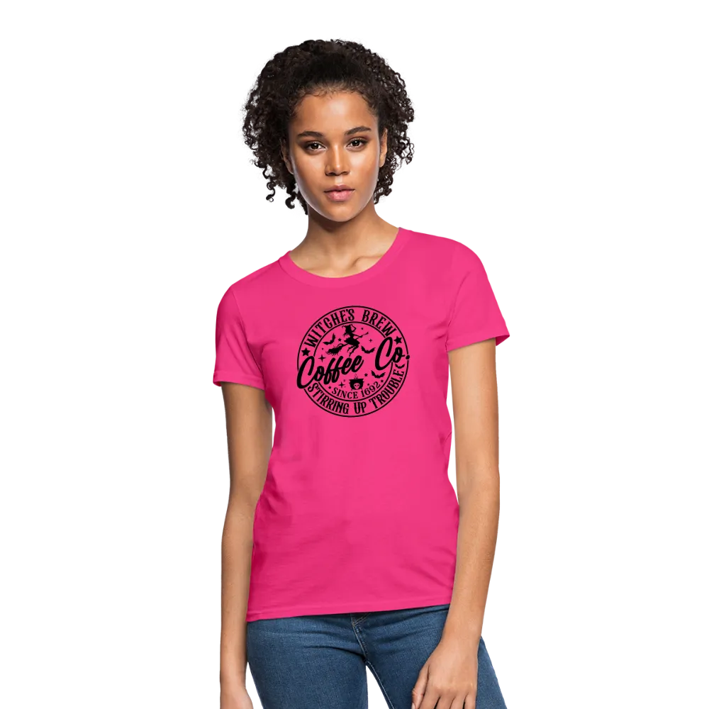 Witches Brew Coffee Co Women's Contoured T-Shirt (Halloween)