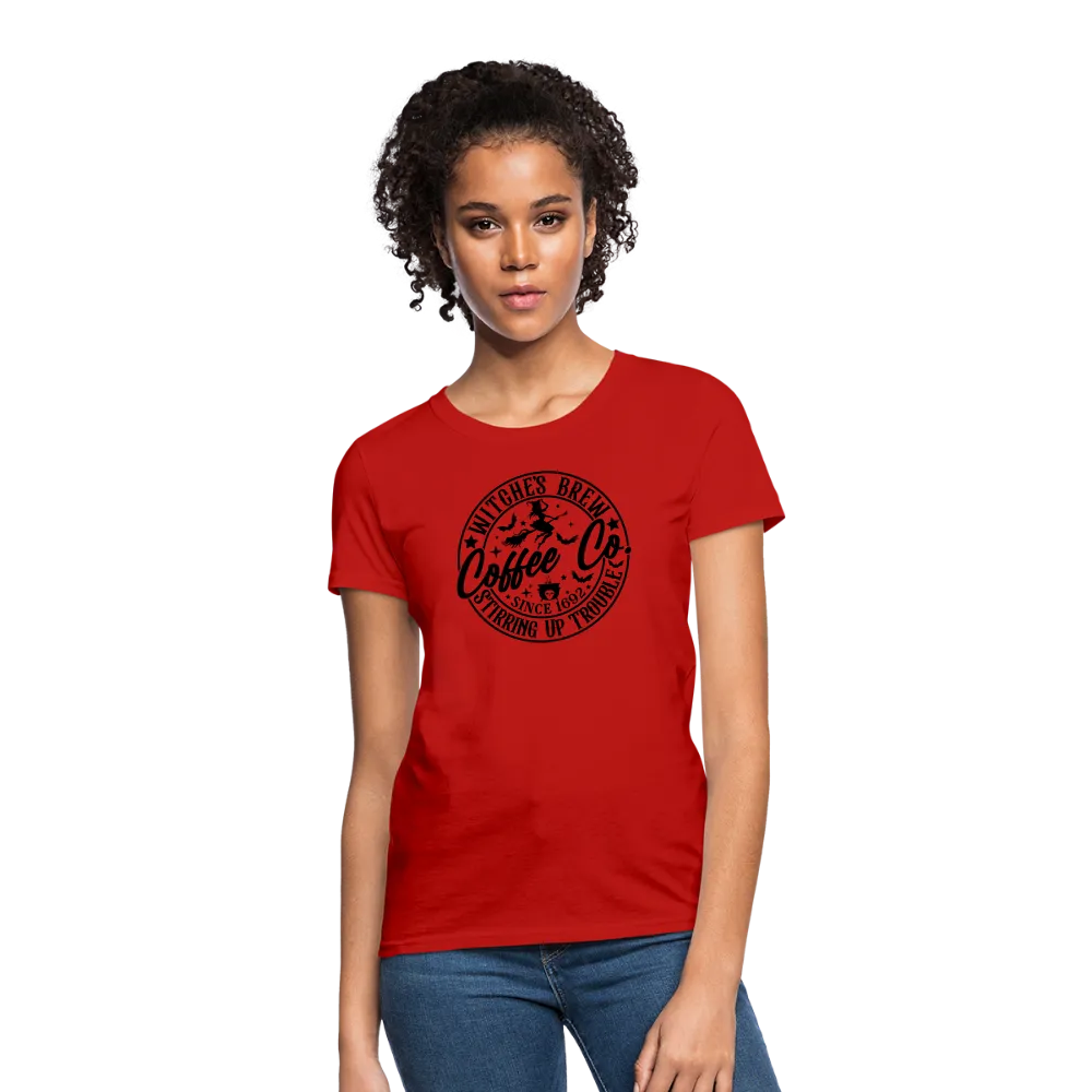 Witches Brew Coffee Co Women's Contoured T-Shirt (Halloween)