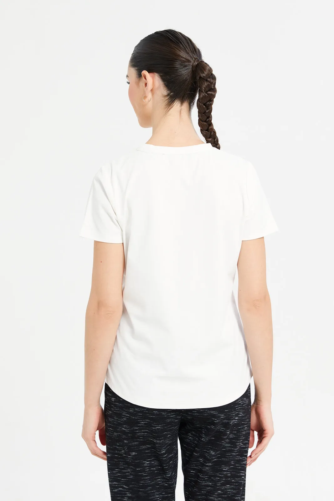 Women White Soft Touch Active T-Shirt