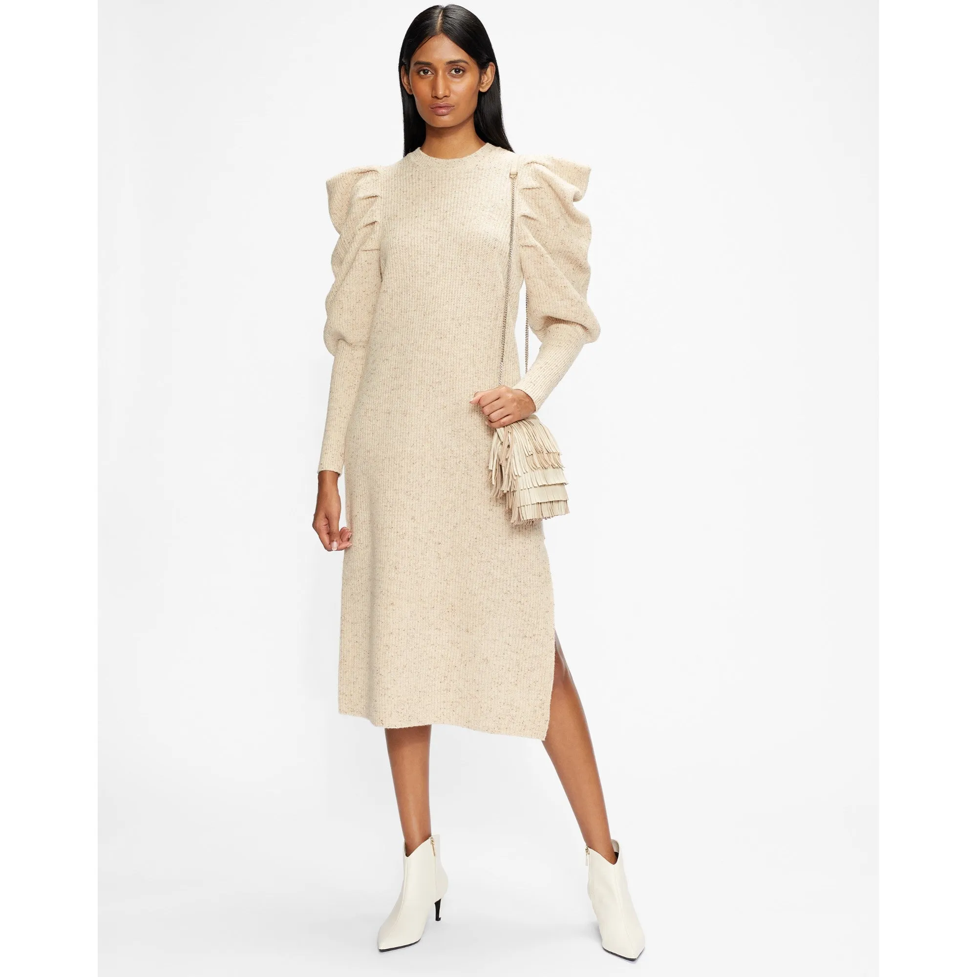 Women Wmd-Marniaa-Extreme Sleeve Knit Dress - Camel