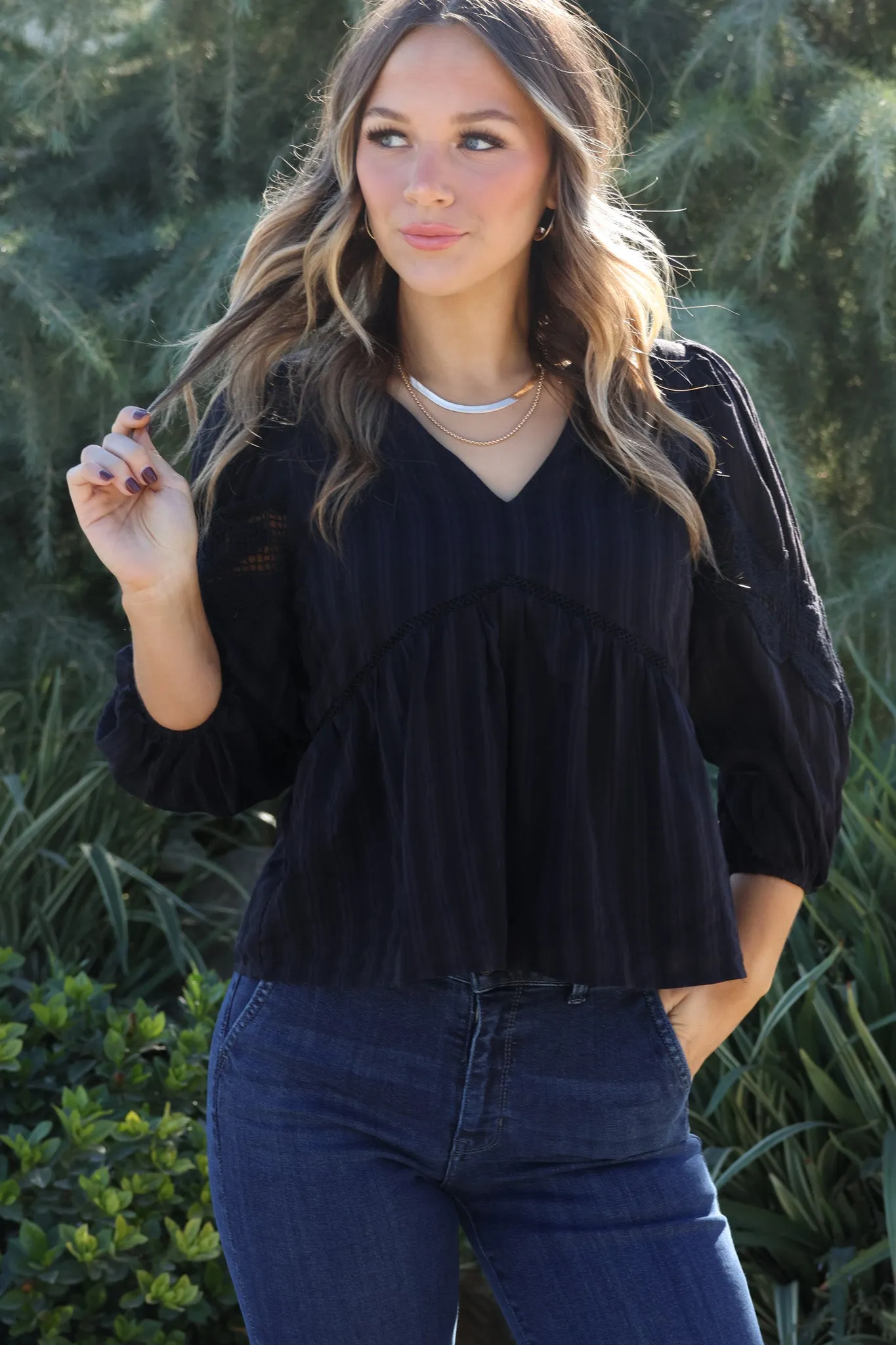 Wonderful Afternoon Top in Black