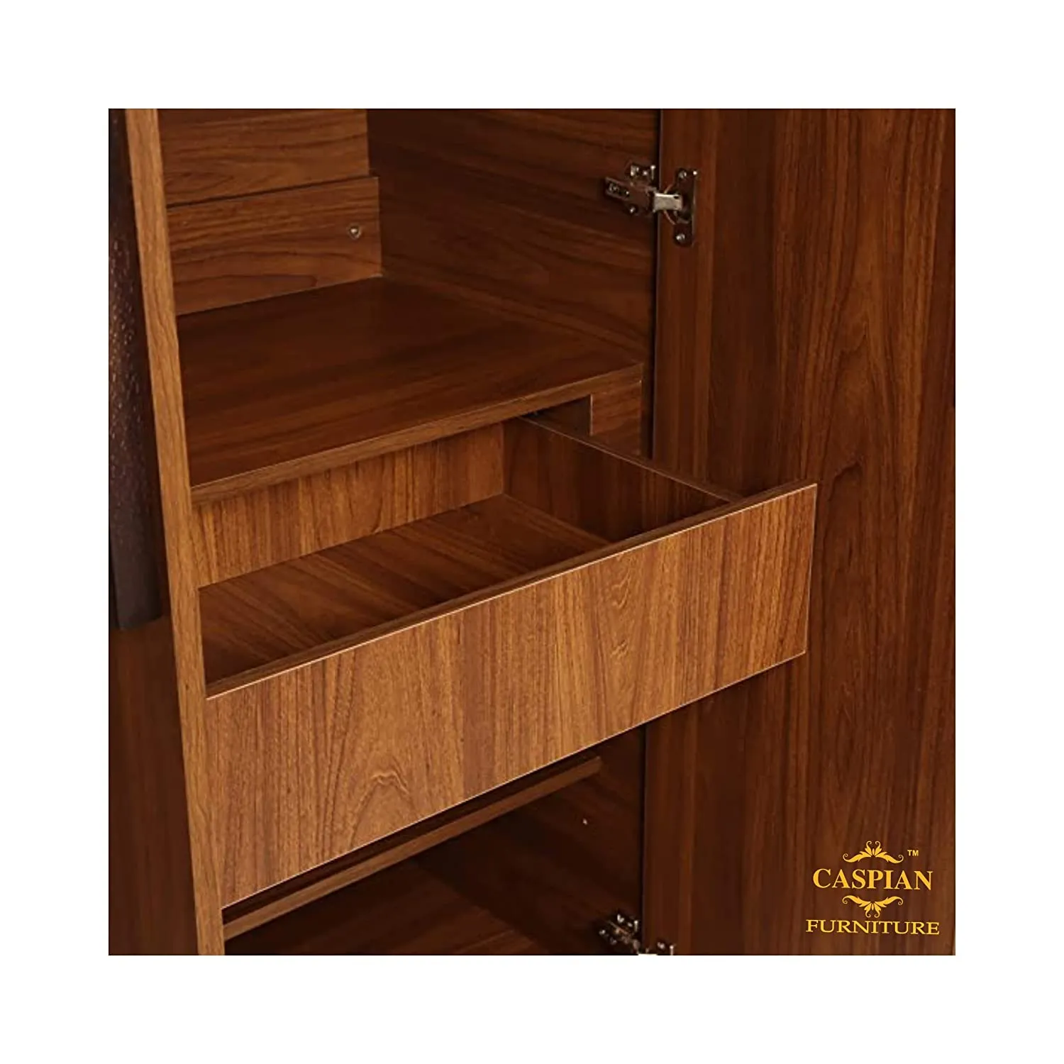 Wood 3 Door Wardrobe with Drawer, Shelves and Hanging Space for Clothes|| Wooden Cupboard