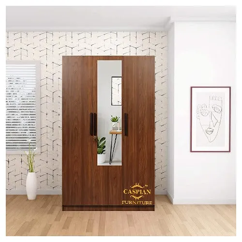 Wood 3 Door Wardrobe with Drawer, Shelves and Hanging Space for Clothes|| Wooden Cupboard
