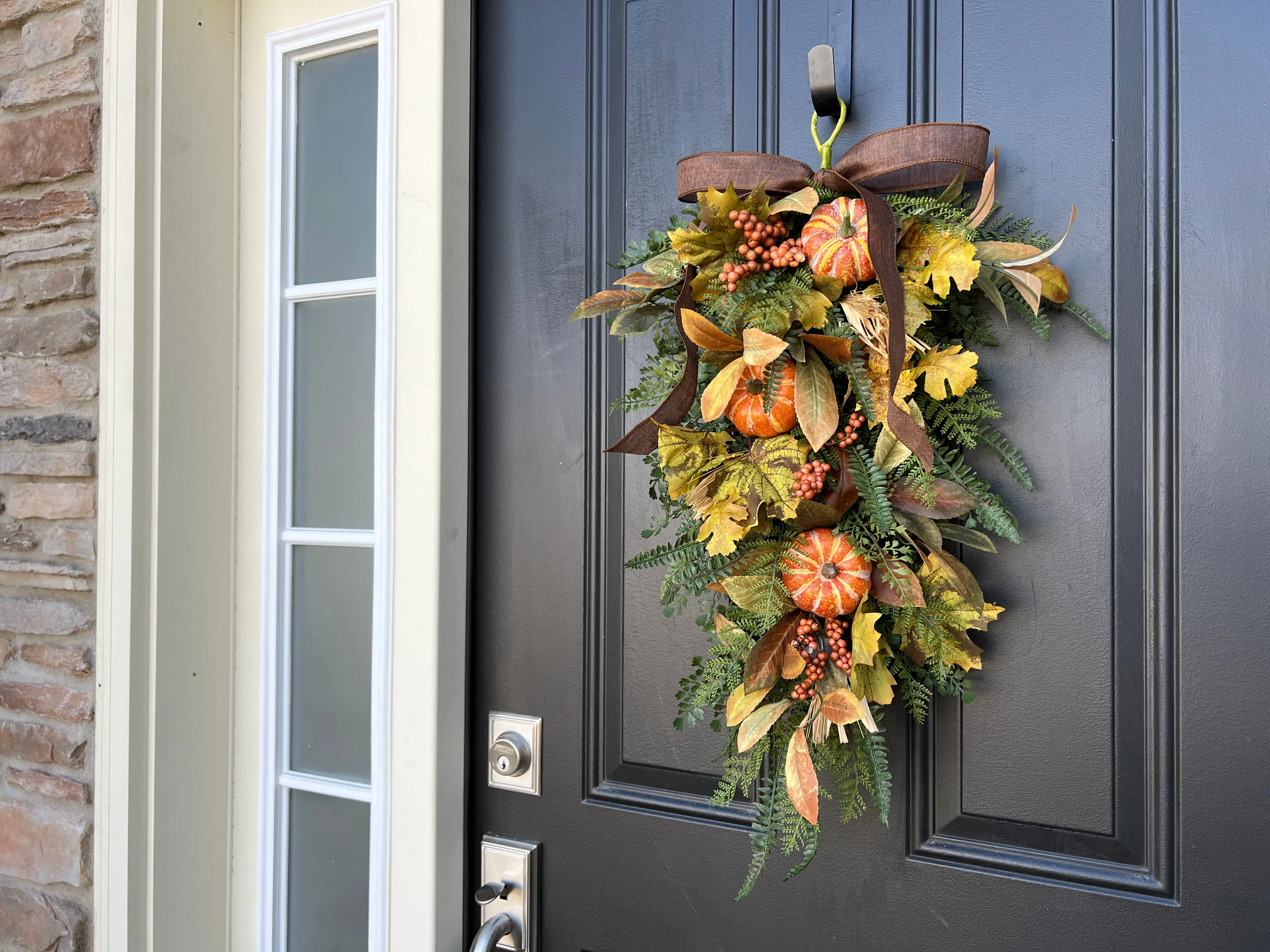 Woodland Pumpkin Harvest Swag Wreath