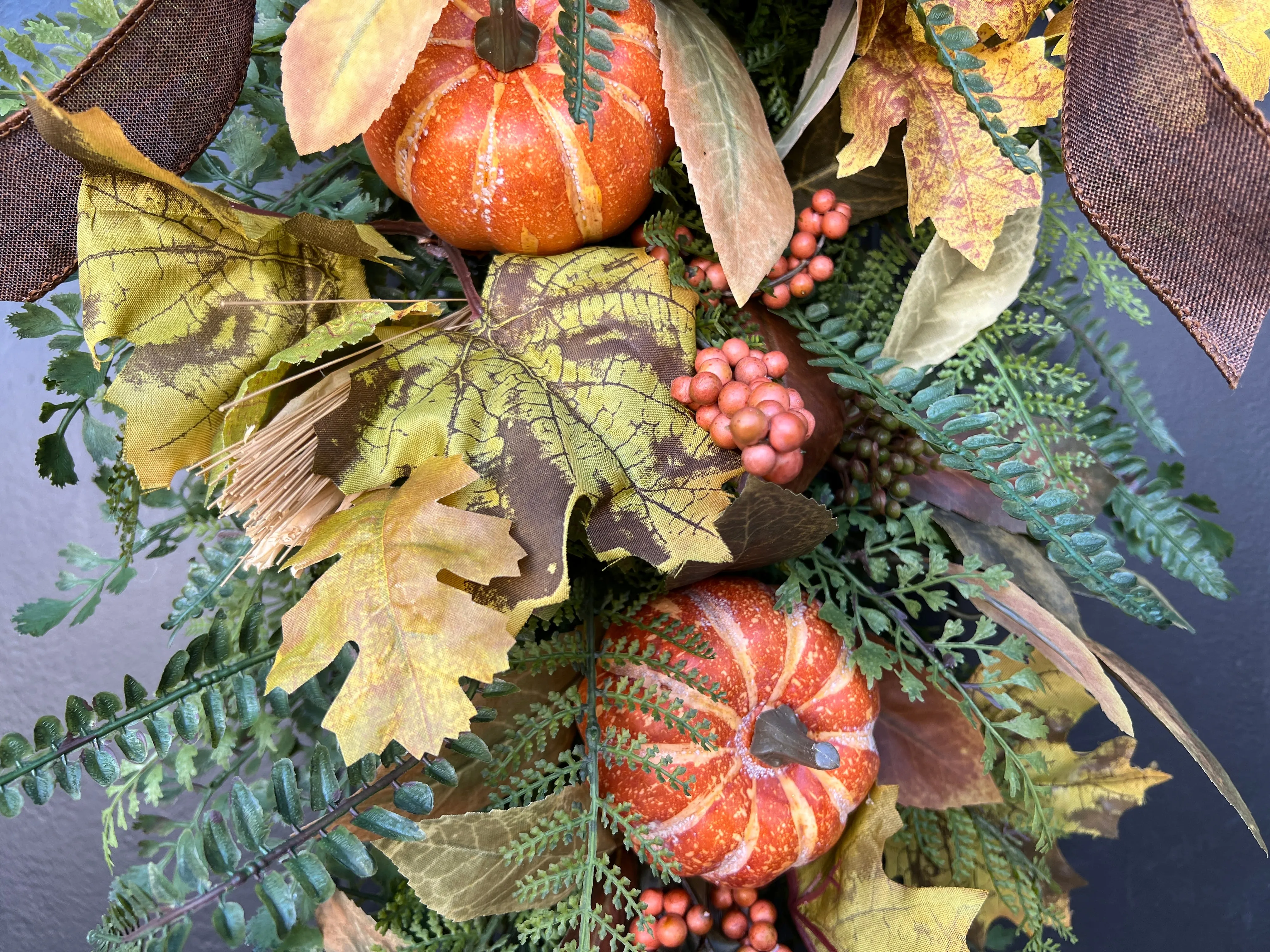 Woodland Pumpkin Harvest Swag Wreath
