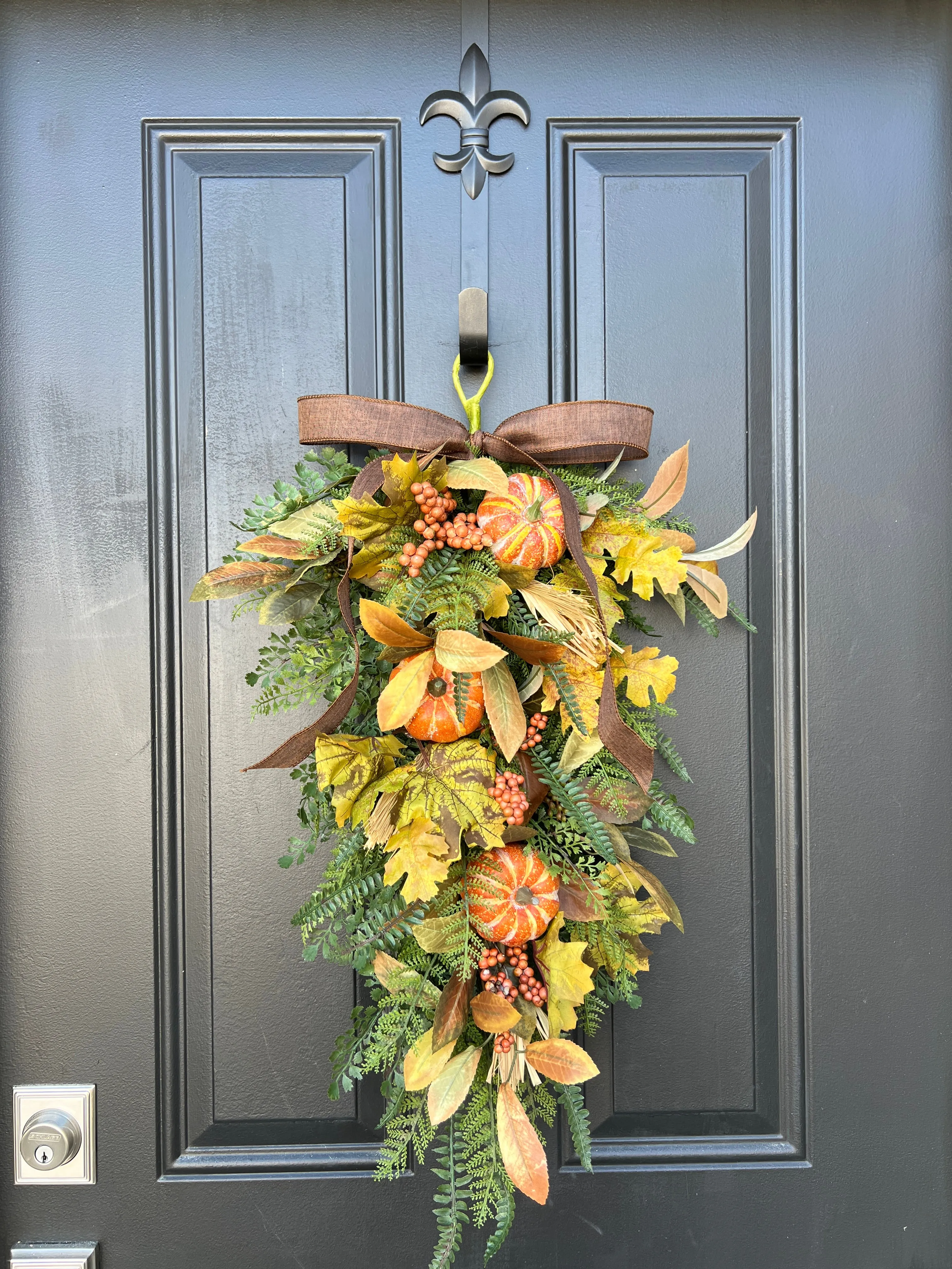 Woodland Pumpkin Harvest Swag Wreath