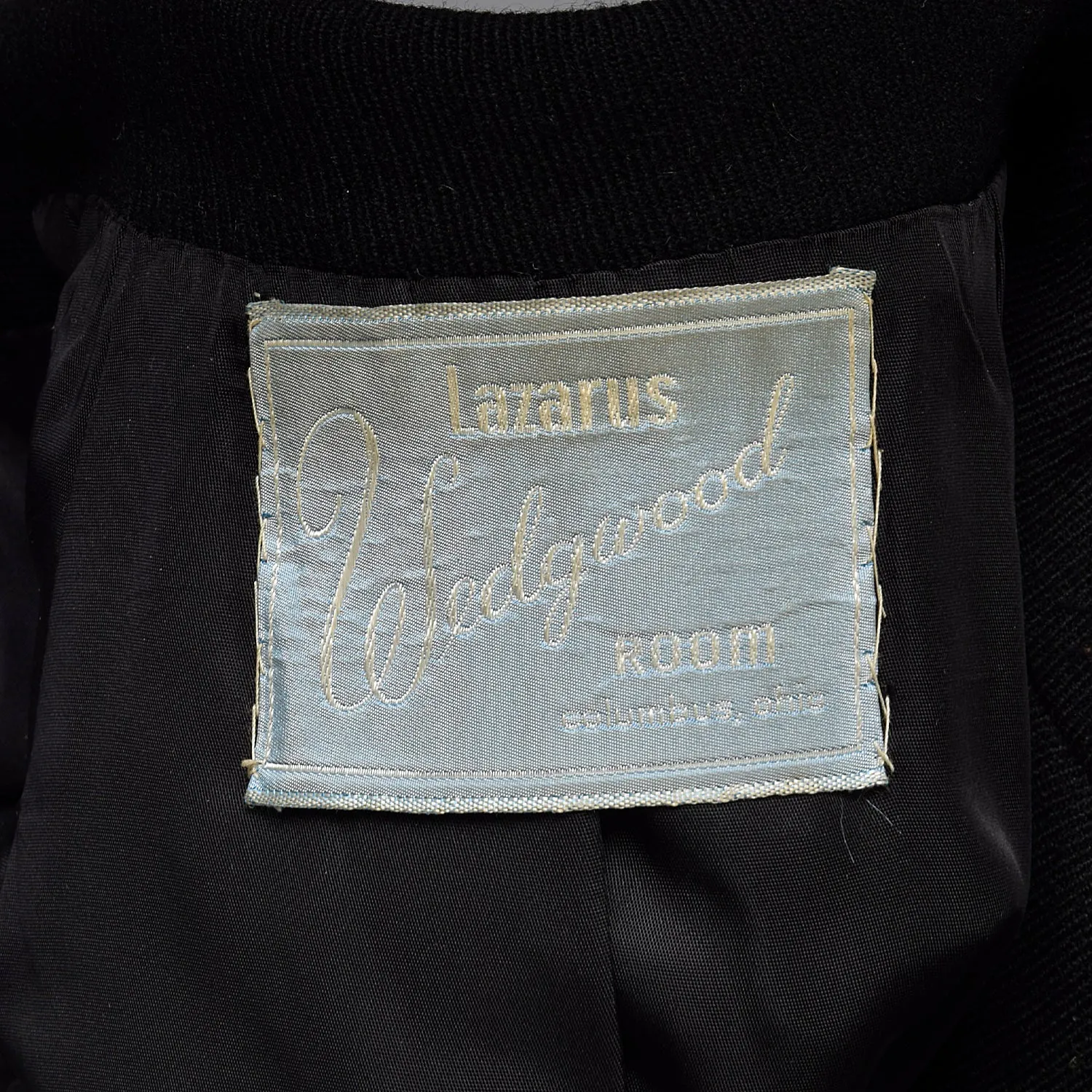 XXS 1960s Double-Breasted Black Wool Coat