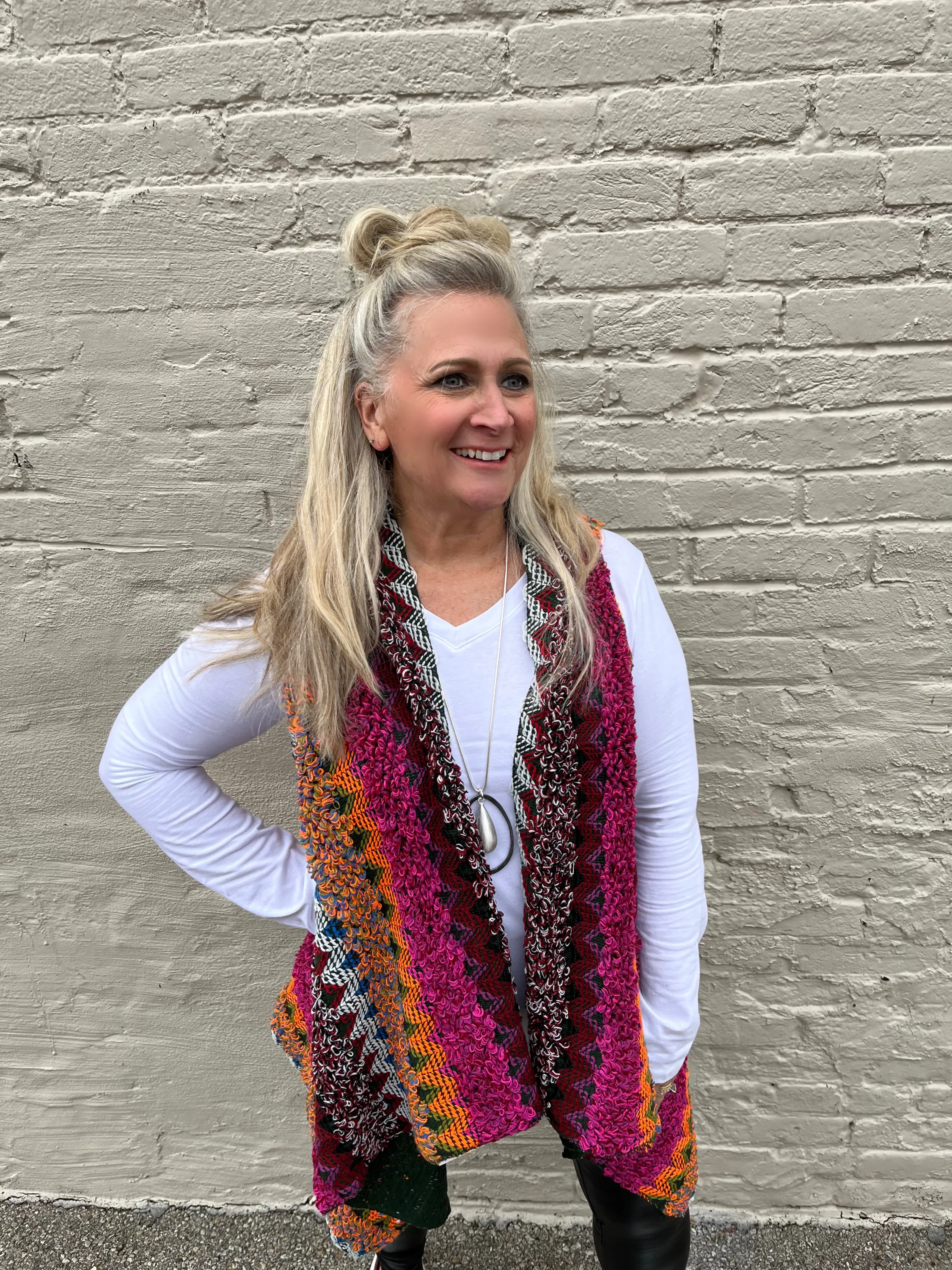 You'll See Multi Color Chevron Vest