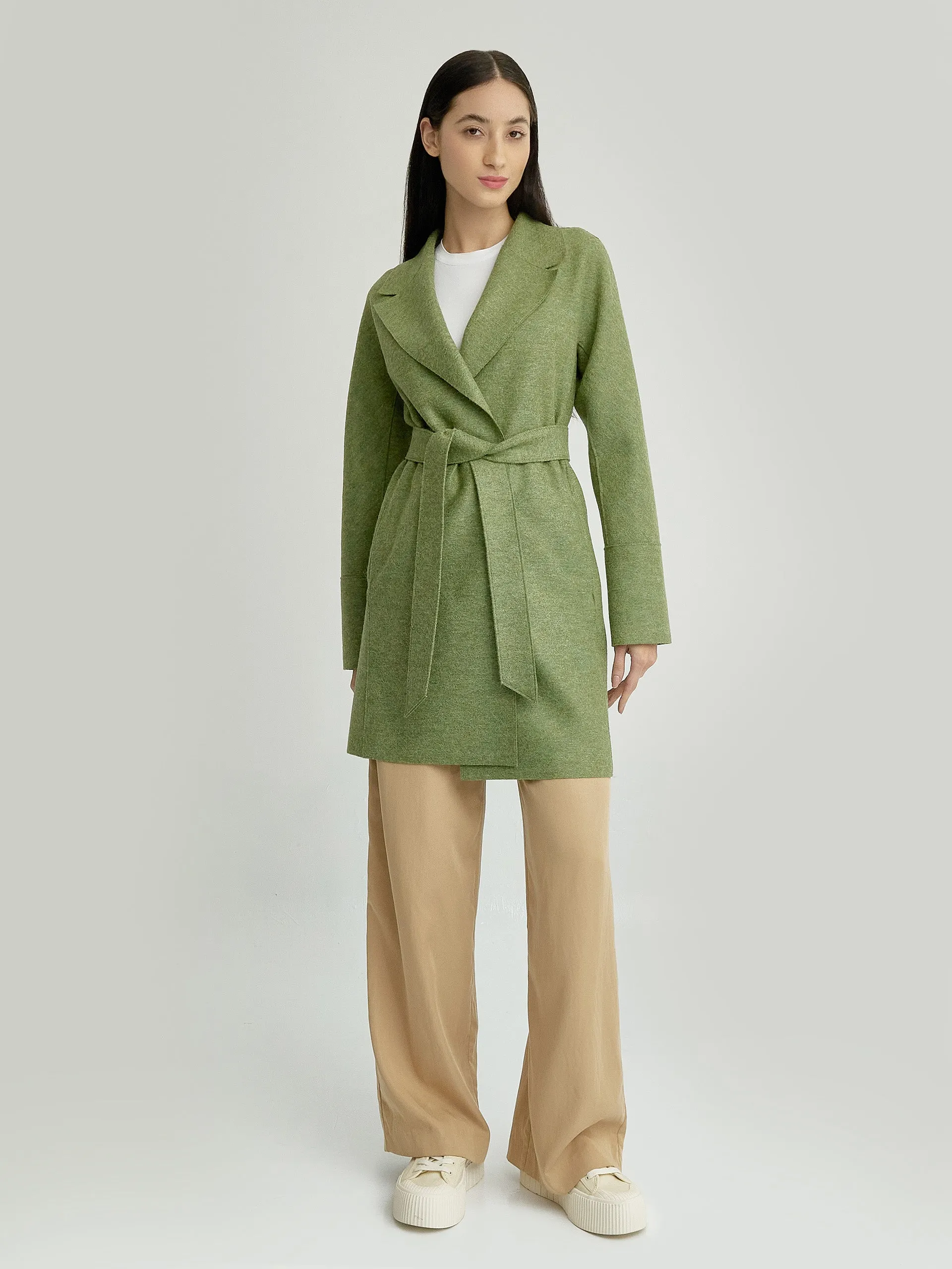 Yrene Coat Alpaca Color Green