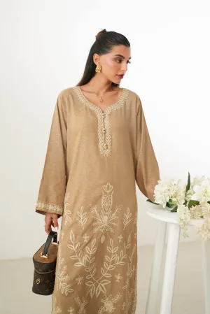 ZAIB - SICILY TAN LUXURY EMBROIDERED FALL SET (NPA2-24313)