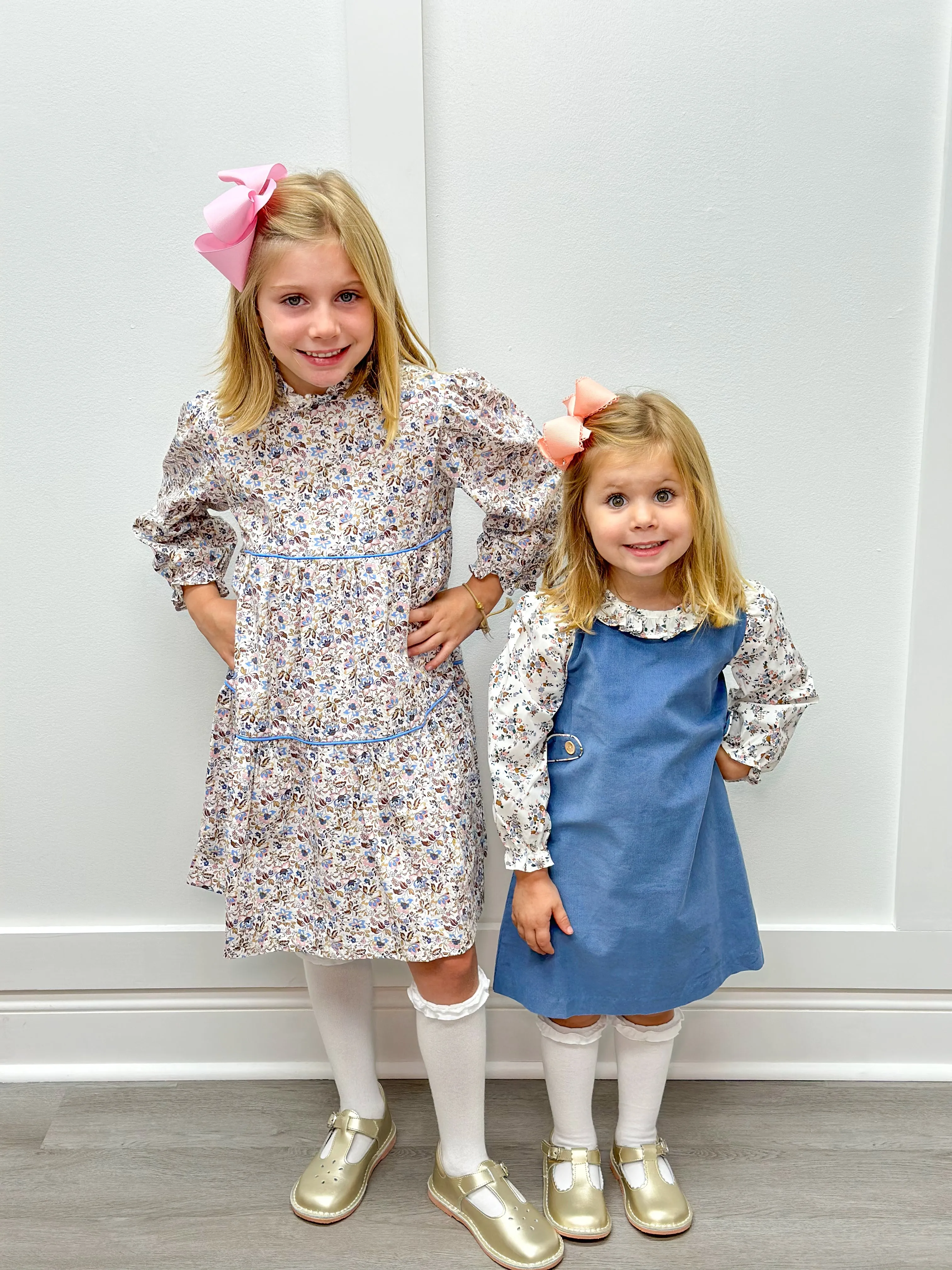 Zoe Dress - Pink Blue Floral