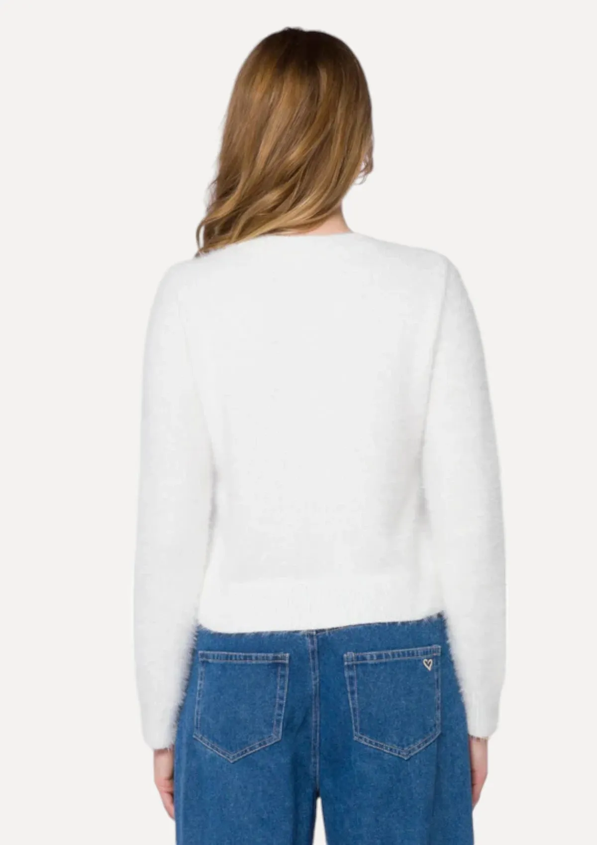 Zosia Long Sleeve Crewneck Sweater - Ecru
